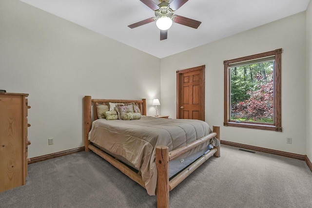 142 Frisco Dr, Houghton Lake, MI 48629 - bedroom featuring carpet floors and a ceiling fan