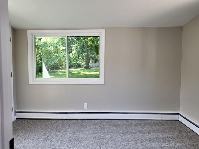 1251 Kingston Ave, Flint, MI 48507 - unfurnished room with plenty of natural light, a baseboard radiator, and carpet flooring