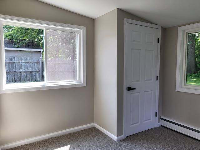 1251 Kingston Ave, Flint, MI 48507 - bonus room featuring baseboard heating, carpet flooring, and vaulted ceiling