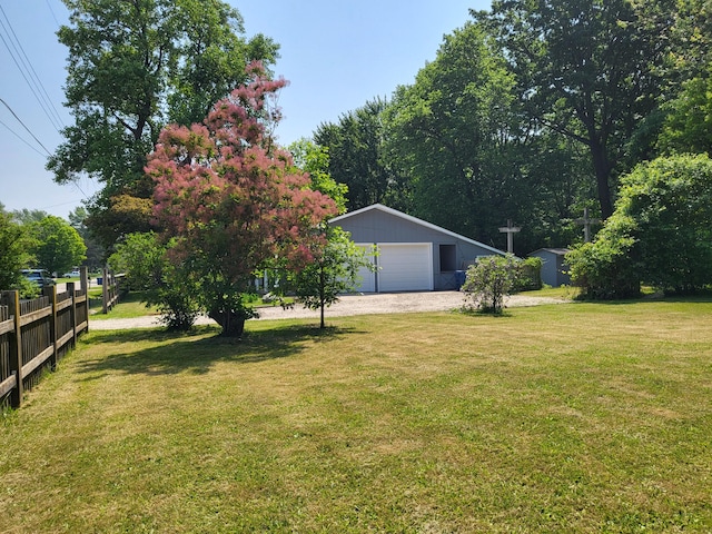 1251 Kingston Ave, Flint, MI 48507 - view of yard featuring a garage and an outbuilding