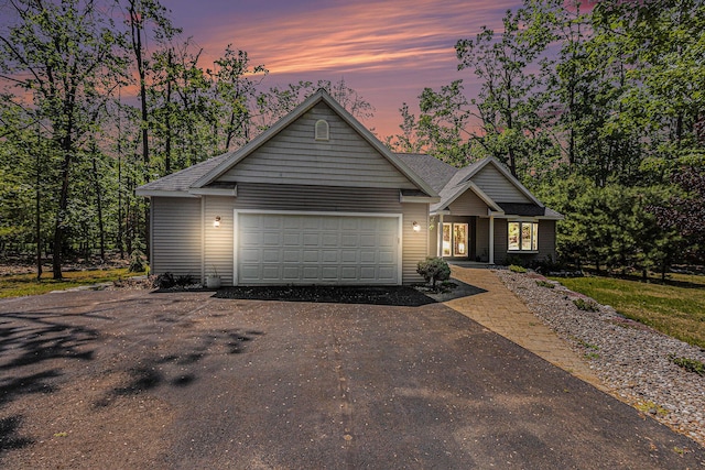 6296 Wolverine Trl, Gaylord, MI 49735 - view of front of home with asphalt driveway and a garage
