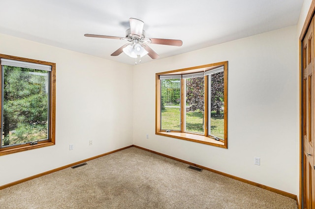 6296 Wolverine Trl, Gaylord, MI 49735 - carpeted spare room with baseboards and a ceiling fan
