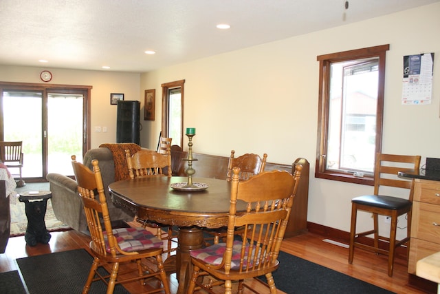 3009 NE Trl, Grayling, MI 49738 - dining room with wood finished floors, healthy amount of natural light, and recessed lighting