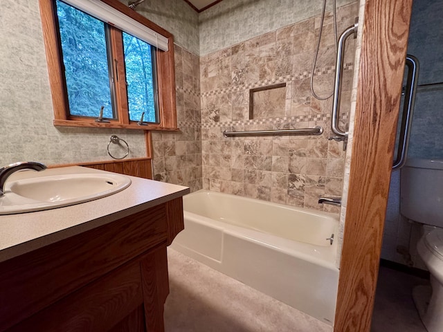 5200 Pine Grove Dr, Spruce, MI 48762 - bathroom featuring vanity and shower / washtub combination