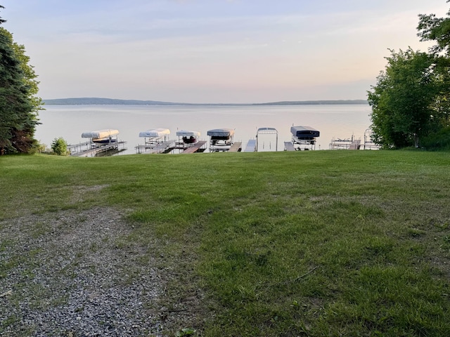 5200 Pine Grove Dr, Spruce, MI 48762 - water view with boat lift and a dock
