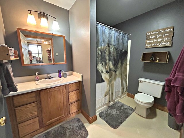 380 Church St, Saint Ignace, MI 49781 - bathroom with vanity and a shower with shower curtain