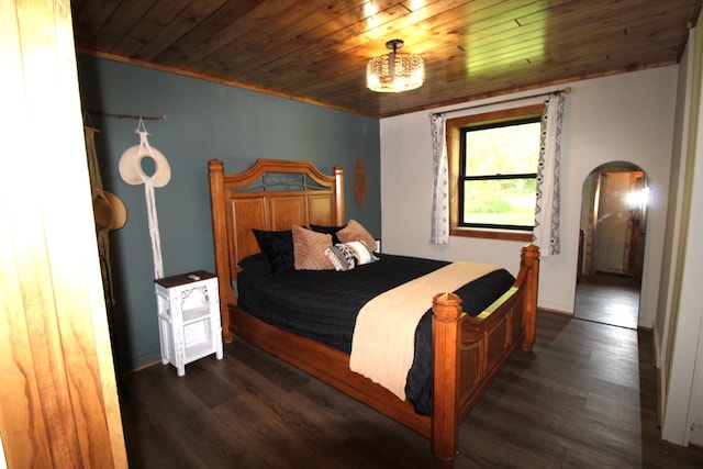211 Daytona Rd, Roscommon, MI 48653 - bedroom featuring wood ceiling and wood finished floors