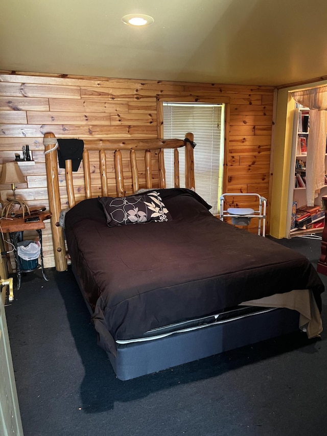 577 Wilderness Trl, Saint Helen, MI 48656 - bedroom featuring wood walls
