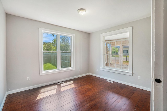 1014 Court St, Cheboygan, MI 49721 - empty room featuring plenty of natural light and dark wood finished floors