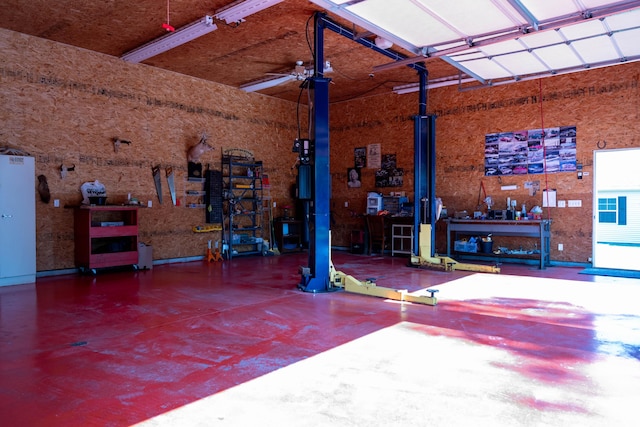 1817 Lindburgh Ln, Cheboygan, MI 49721 - garage with a workshop area