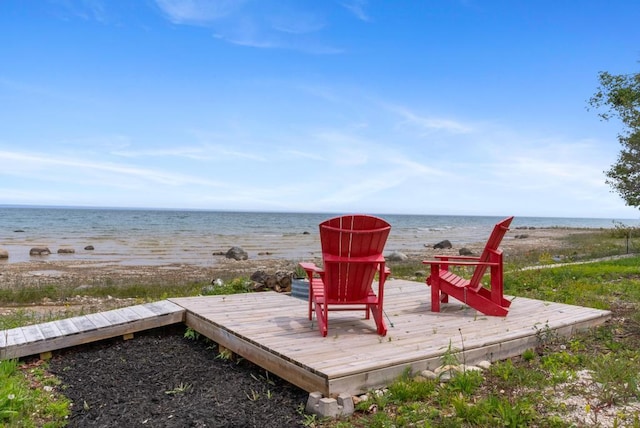2960 W US-23 Hwy, Cheboygan, MI 49721 - wooden terrace featuring a water view