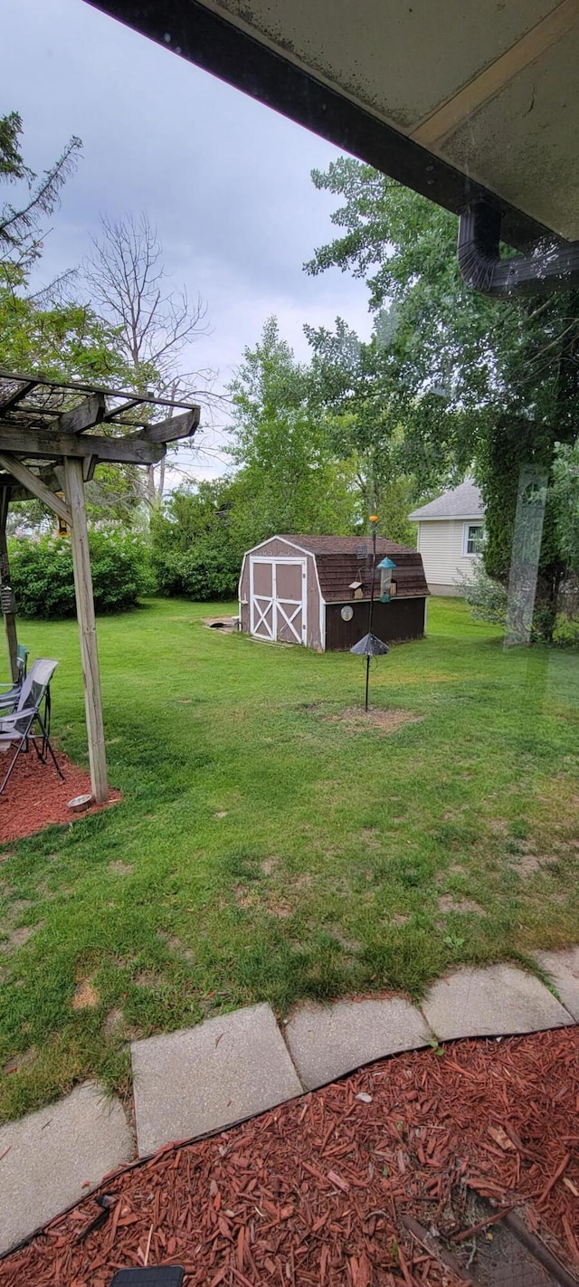 3211 S Partridge Point Rd, Alpena, MI 49707 - view of green lawn featuring a storage unit
