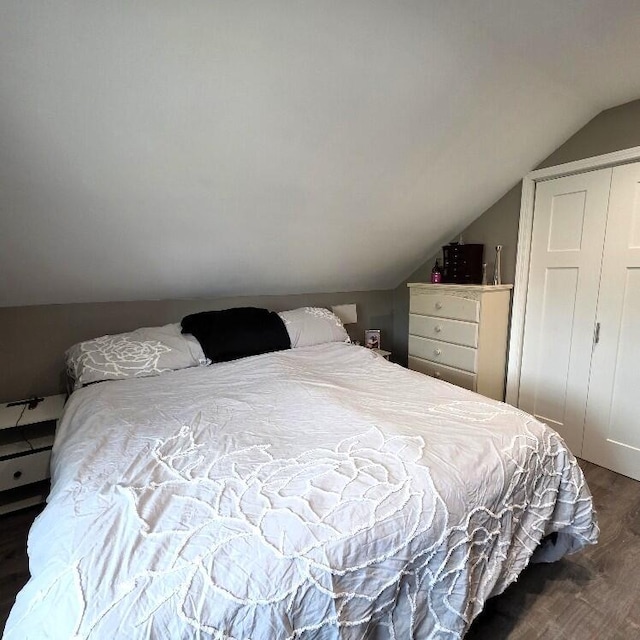 510 W Baldwin St, Alpena, MI 49707 - bedroom with wood finished floors and lofted ceiling