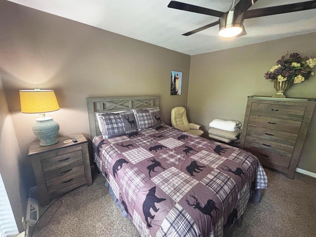 5514 N Bay Ct, Presque Isle, MI 49777 - bedroom featuring carpet flooring and a ceiling fan