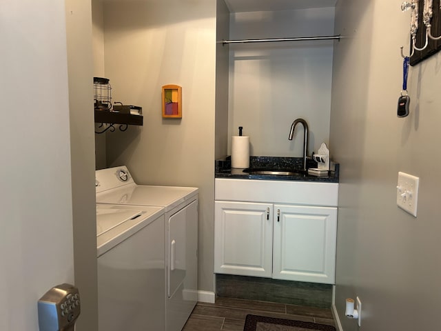 108 Bourbon St, Roscommon, MI 48653 - washroom with washer and clothes dryer and cabinet space