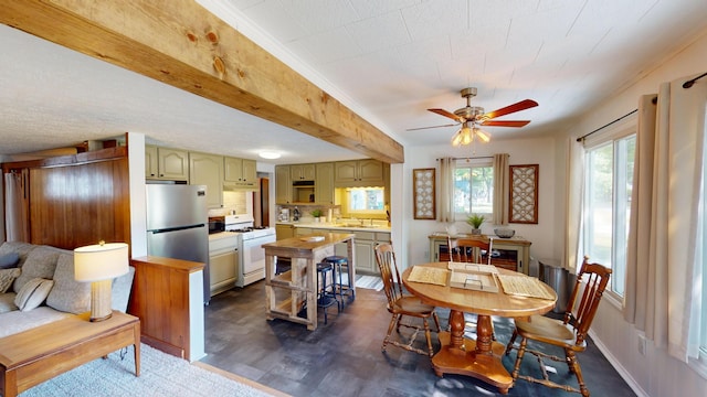213 Devonshire Dr, Prudenville, MI 48651 - dining room with a ceiling fan