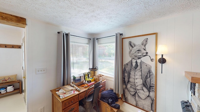 213 Devonshire Dr, Prudenville, MI 48651 - office with a textured ceiling