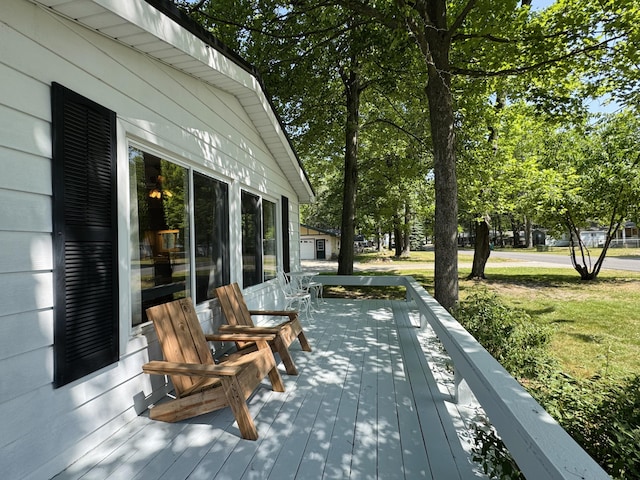 213 Devonshire Dr, Prudenville, MI 48651 - view of wooden deck