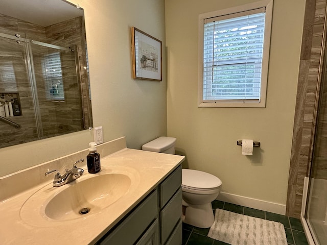 7984 US-23, Cheboygan, MI 49721 - bathroom with tile patterned floors, a stall shower, and vanity