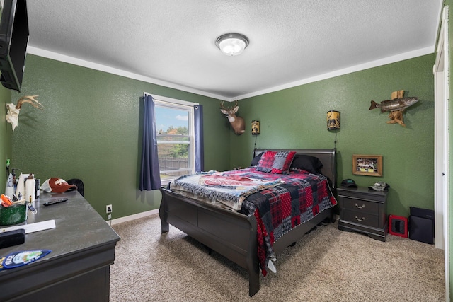 8934 Roberts Rd, Mancelona, MI 49659 - carpeted bedroom with a textured wall and a textured ceiling