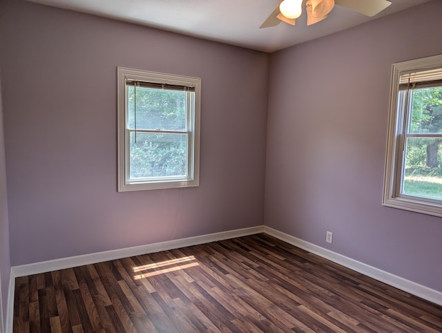 3090 S 37th Rd, Cadillac, MI 49601 - unfurnished room featuring dark wood finished floors and ceiling fan