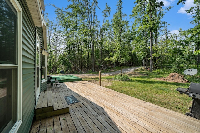 7539 E M-32, Johannesburg, MI 49751 - wooden terrace with a yard