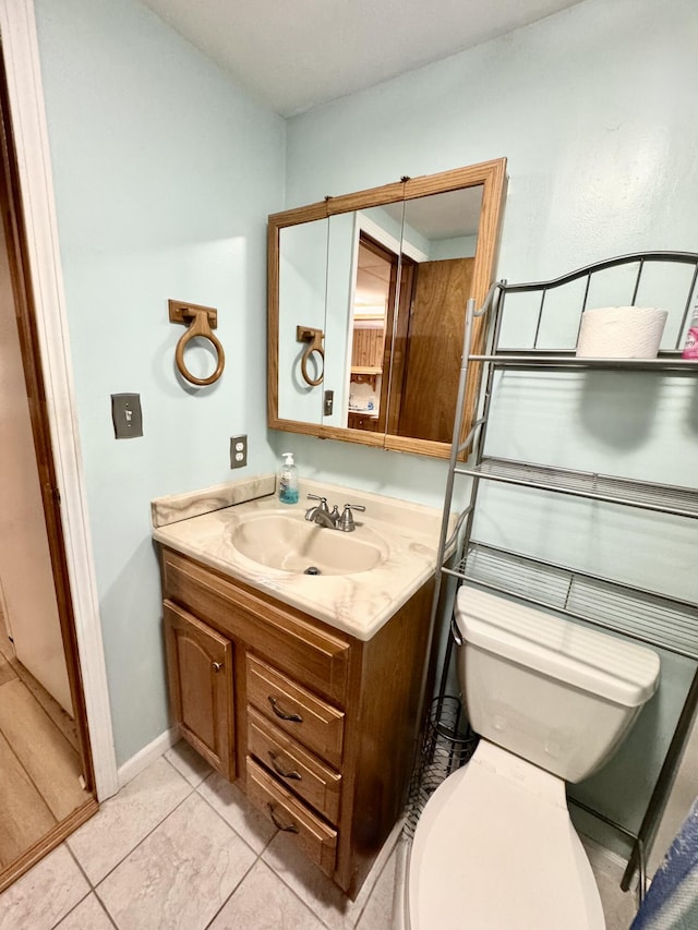 2833 S Horseshoe Trl, Grayling, MI 49738 - half bathroom featuring vanity and tile patterned floors