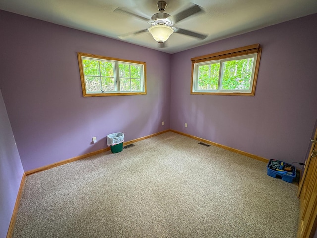 18680 Red Pine Dr, Hillman, MI 49746 - carpeted spare room with baseboards and a ceiling fan
