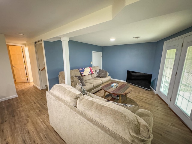 18680 Red Pine Dr, Hillman, MI 49746 - living area featuring baseboards and wood finished floors