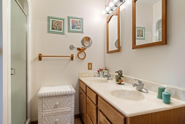 10134 Upper Mograin Rd, Cheboygan, MI 49721 - full bathroom with double vanity and a shower with door