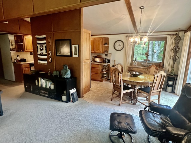 268 Yorke Trl, Grayling, MI 49738 - dining area with light carpet and light tile patterned floors