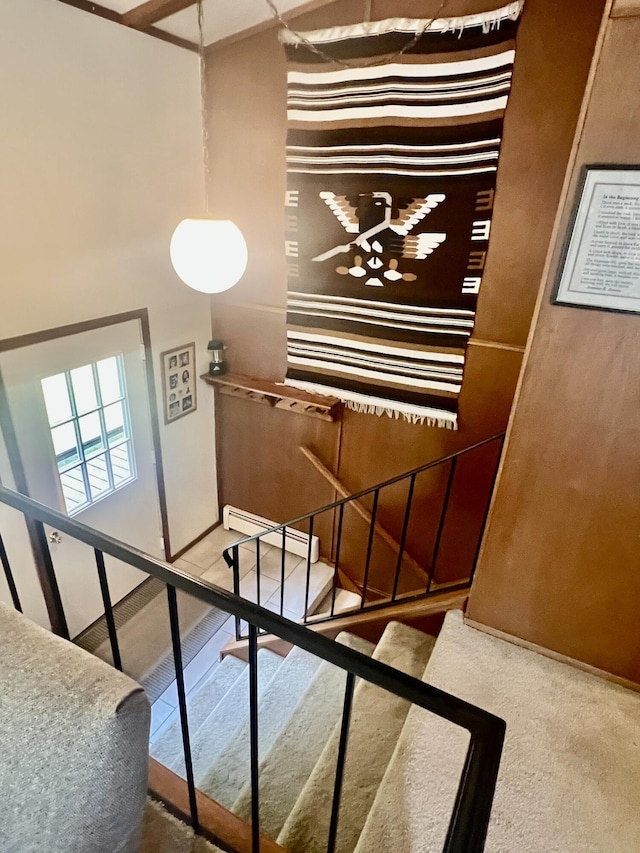 268 Yorke Trl, Grayling, MI 49738 - stairway with a baseboard radiator