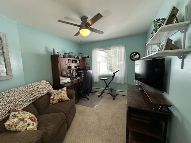 2131 Big Buck Dr, Lewiston, MI 49756 - office space with a ceiling fan and light colored carpet