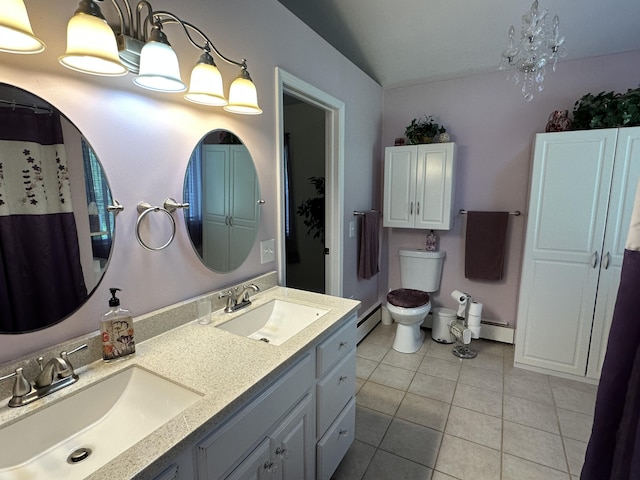 2131 Big Buck Dr, Lewiston, MI 49756 - full bath with tile patterned flooring and double vanity