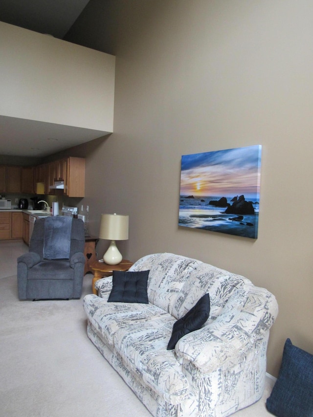 201 White Deer Trl, Prudenville, MI 48651 - living room featuring light colored carpet