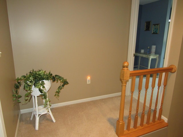 201 White Deer Trl, Prudenville, MI 48651 - sitting room featuring carpet and an upstairs landing