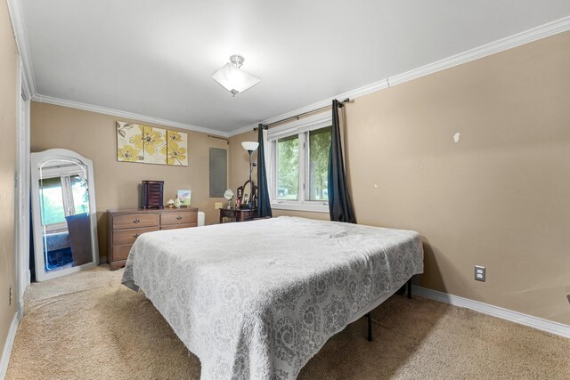 1655 Arrowhead Trl, West Branch, MI 48661 - bedroom with crown molding and light colored carpet