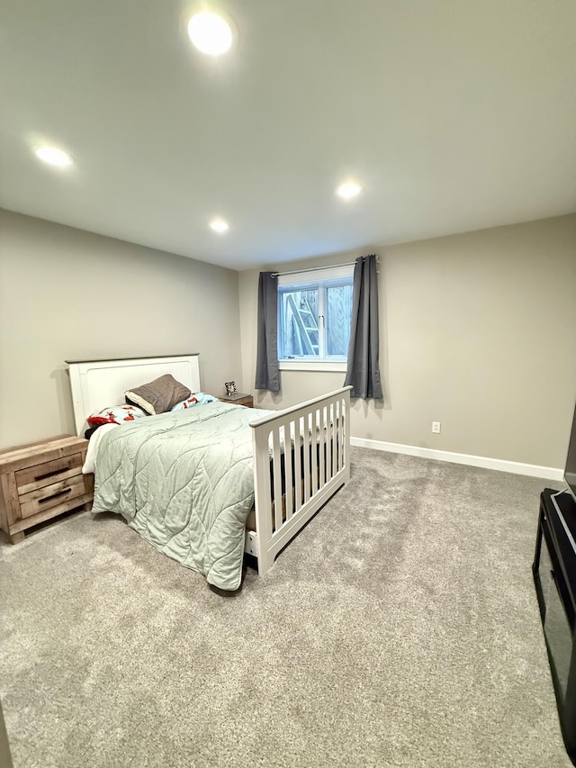 2176 Deepwoods Dr, Gaylord, MI 49735 - bedroom with carpet and recessed lighting
