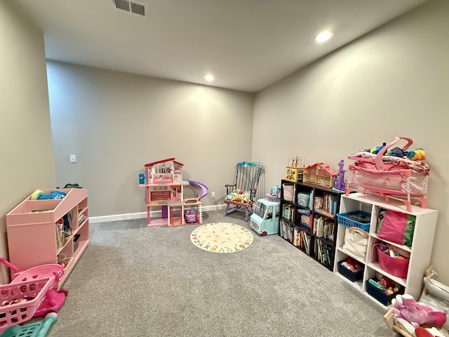 2176 Deepwoods Dr, Gaylord, MI 49735 - game room featuring carpet floors and recessed lighting