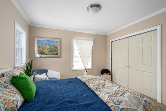 9660 Richardson Rd, Cheboygan, MI 49721 - bedroom featuring ornamental molding and a closet