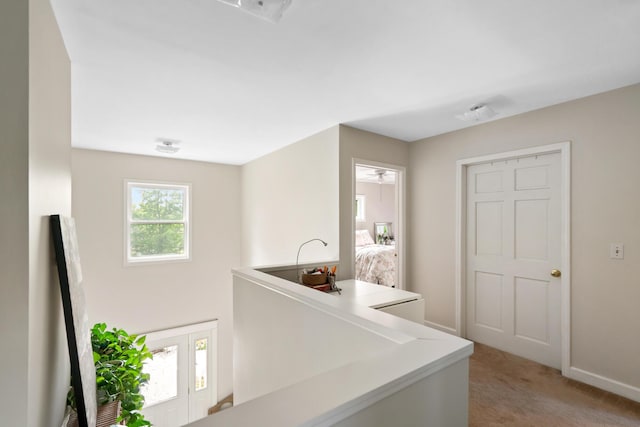 9660 Richardson Rd, Cheboygan, MI 49721 - hallway featuring light carpet and baseboards