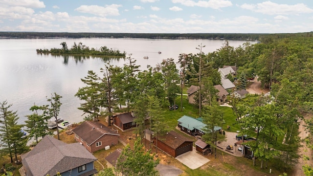 2061 Dreamers Ln, Lewiston, MI 49756 - aerial perspective of suburban area with a large body of water