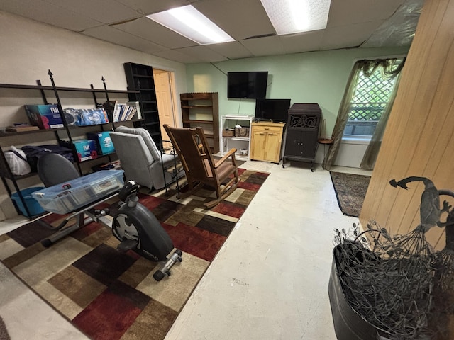 10604 Adams St, Ossineke, MI 49766 - office featuring a paneled ceiling and concrete flooring