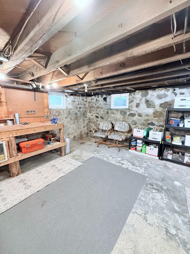 3628 Rau Rd, West Branch, MI 48661 - below grade area with a workshop area