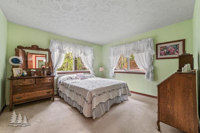 2801 Cobb Rd, Lewiston, MI 49756 - bedroom featuring carpet flooring, multiple windows, and a textured ceiling