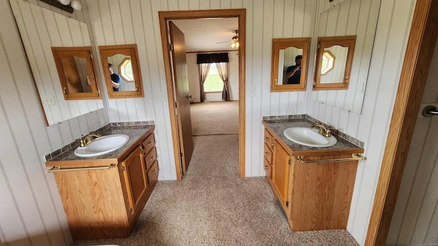 15135 M-32, Lachine, MI 49753 - bathroom with vanity and wood walls