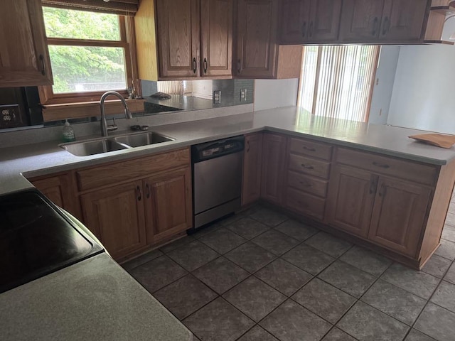 3011 Piper Rd, Alpena, MI 49707 - kitchen featuring stainless steel dishwasher, a peninsula, electric range, and light countertops