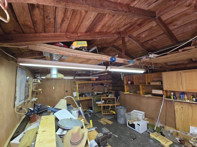 2880 Ann Arbor Rd, Lewiston, MI 49756 - garage with a workshop area