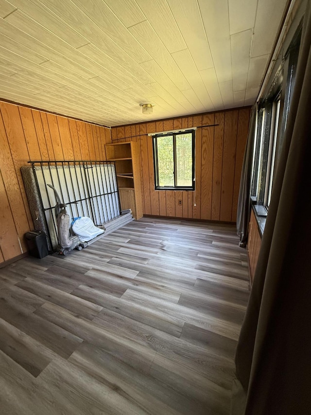 2493 S Horseshoe Trl, Grayling, MI 49738 - spare room with wood walls and wood finished floors