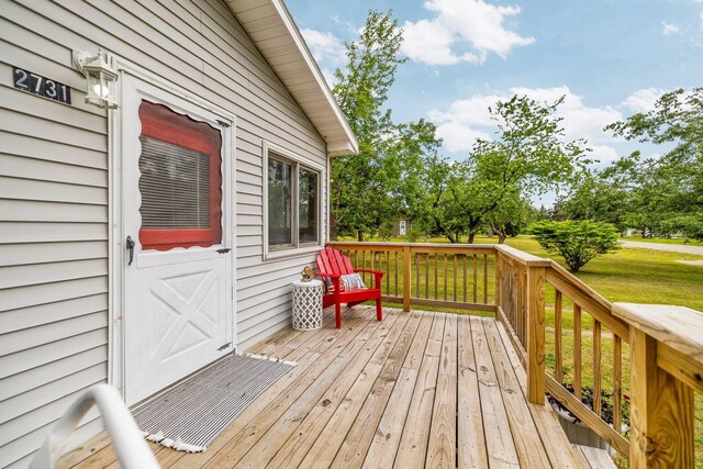 2731 Gregory St, Lewiston, MI 49756 - wooden terrace with a yard